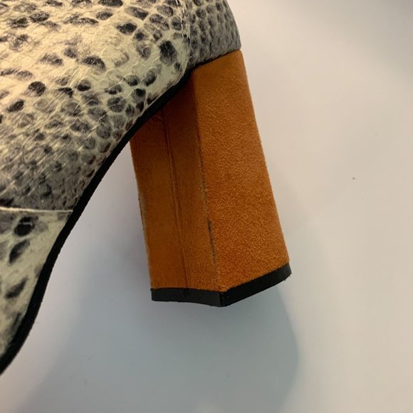 Shelly London snake print block heel tan boots 39 - Picture 6 of 7